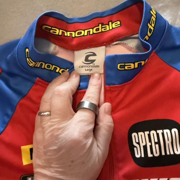 Cannondale Jersey Shirt Mens Large Red Zip Cycling - Picture 2 of 2